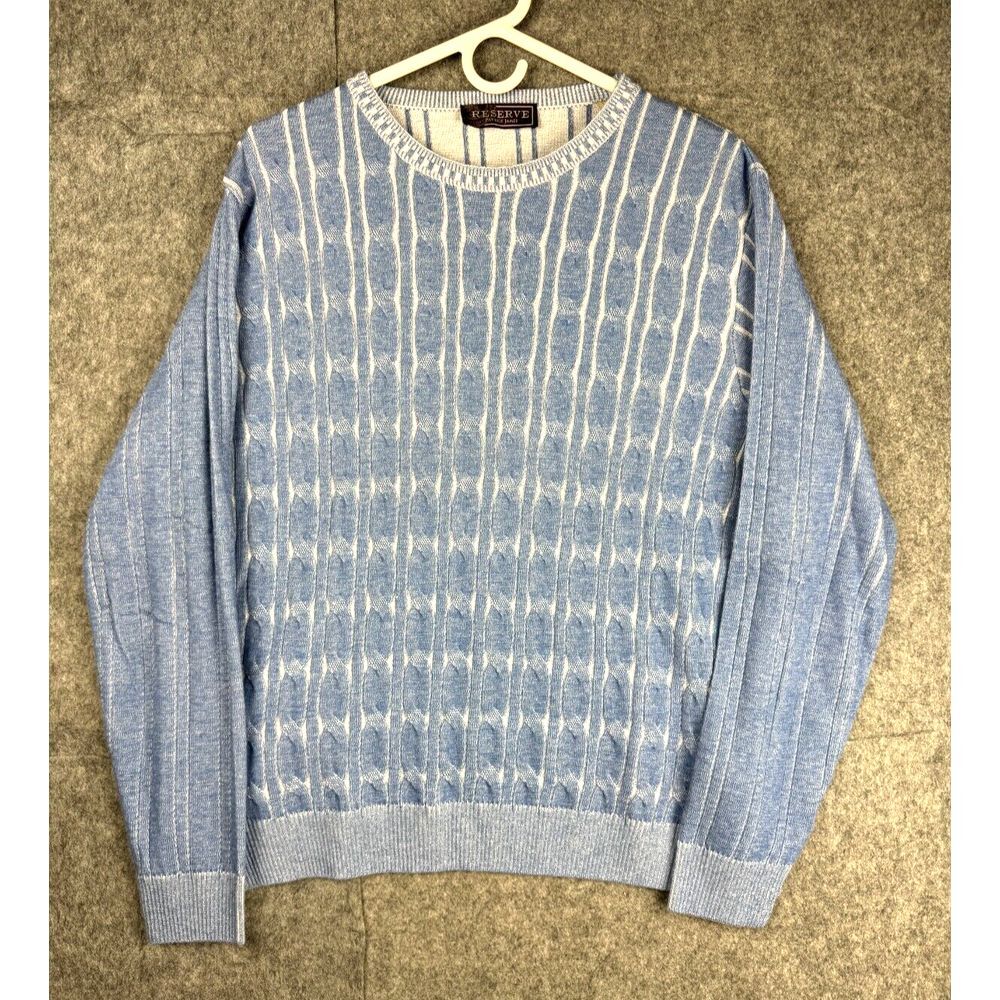 Patrick James RESERVE Sweater Mens Large Geometric Woven Cotton Blend Made Italy